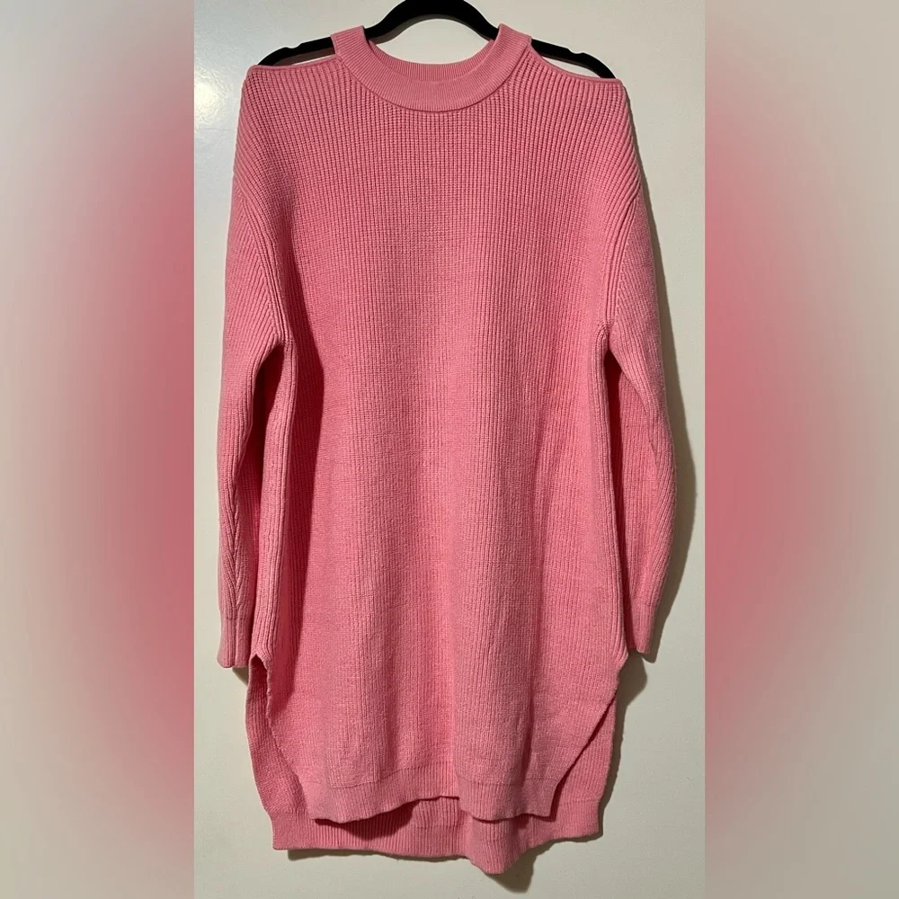 ByEgreis Cold Shoulder Long Sleeve Ribbed Dress - Picture 5 of 5